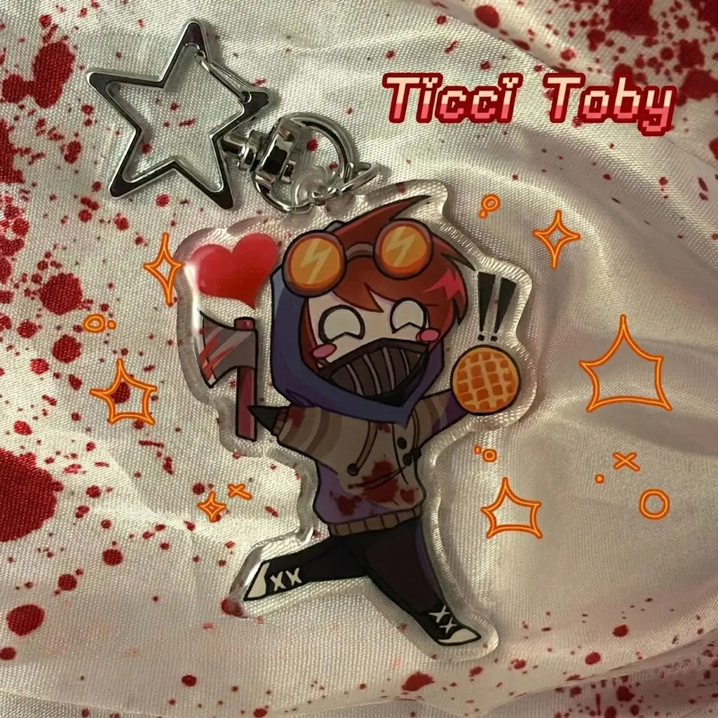 Ticci Toby Keychain -Creepypasta Toby Rogers Acrylic Charm, Kawaii, Cute Keyring Acrylic, Perfect Gift for Fans, Collectible Character Charms, Backpack & Bag Accessories