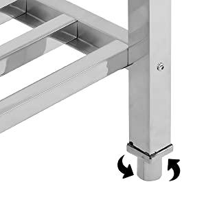 GARVEE 48x24 Inch NSF Certified Stainless Steel Folding Work Table with Undershelf for Kitchen, Laundry, Outdoor Cooking - Heavy Duty Commercial Use