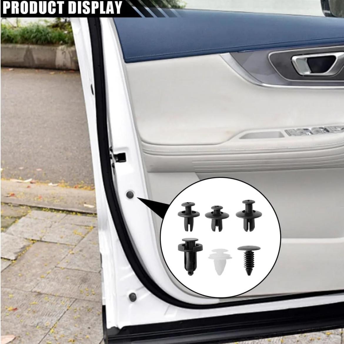 200pcs Plastic Rivet Fasteners Durable Car Clamps for Interior Exterior Trunk Quick Install Screws for Bumpers and Fenders Industrial Nuts Body Screw Kit Vehicle