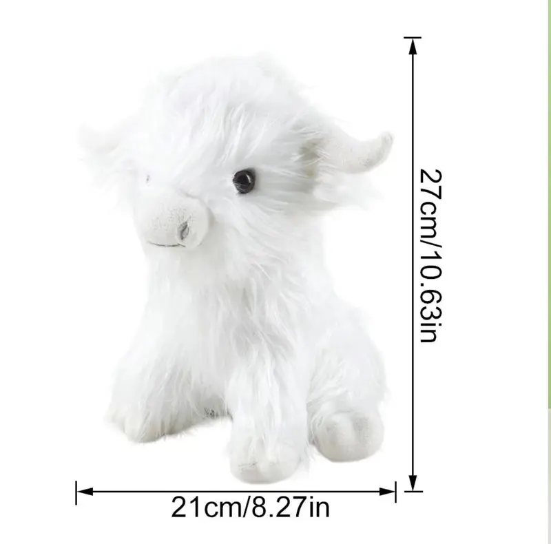 Realistic Highland Cow Plush Toy, Soft Scottish Cattle Stuffed Animal, 1-Count Cute Stuffed Animal, Soft Artificial Plush Toy with Comfortable Hand Feel,  Highland cow Plush Toy Soft Cuddly Stuffed Animal for Kids, Stress Relief, Graduation Toy,