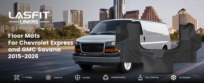 Lasfit fit for 2015-2026 Chevrolet Express 1st Row Custom Floor Mats