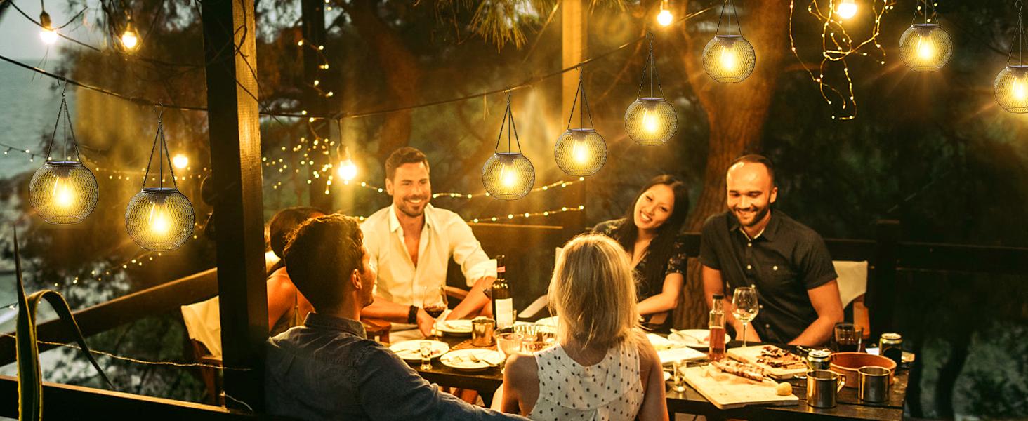 Solar Garden Lights,2/4 packs Solar Hanging Lantern Outdoor Garden with IP65 Waterproof,Waterproof Tree Light for Garden Yard Pathway,Garden Decor