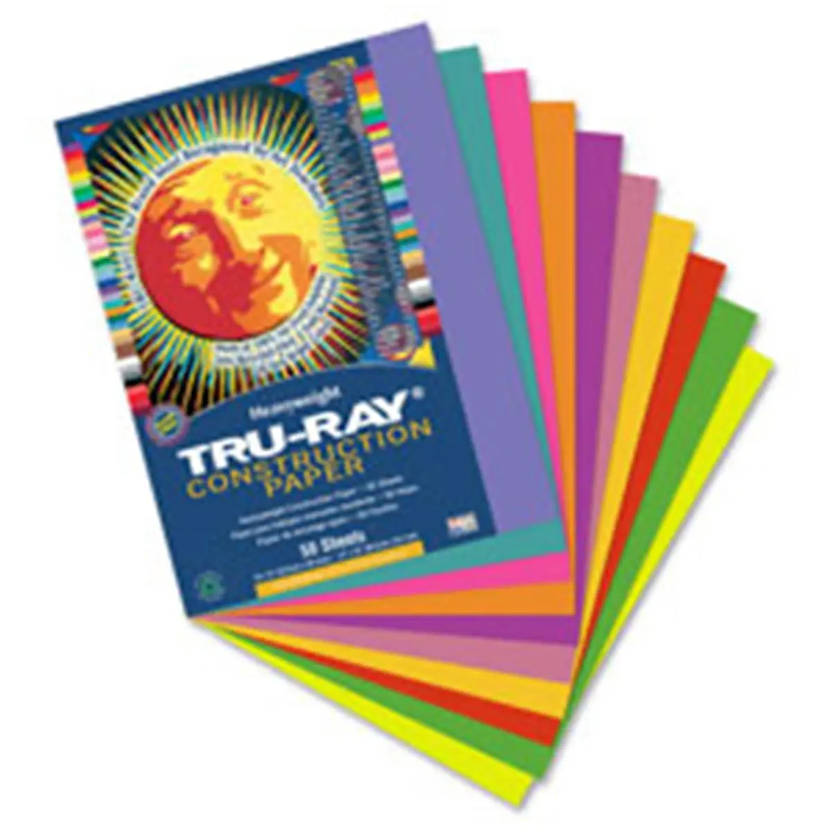 212 MAIN Heavyweight 76 lb Colored Paper Sheets, 9 in x 12 in, 50-Pack Assorted Colors, Acid-Free, Fade-Resistant, High Recycled Fiber Content, Scoring/Folding Compatible Stationery Office Supplies for Art & Office Use
