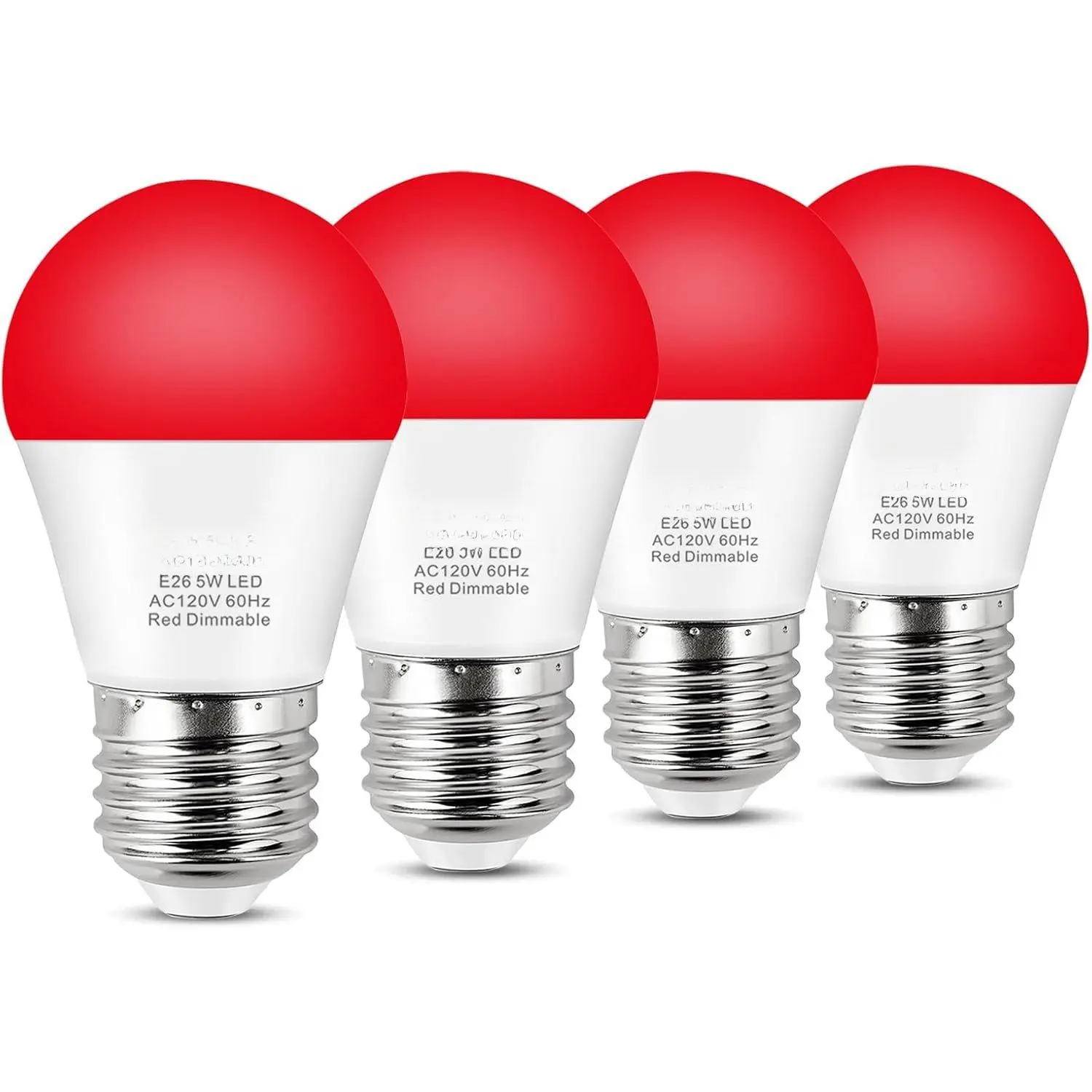 LED Red Sleep Light Bulb Dimmable,  Blue Light Blocking Bulb 630nm Promoting Melatonin Red Light Bulbs, A15 5W E26 Base Dim Light Bulbs for Bedroom,  ,4 Packs