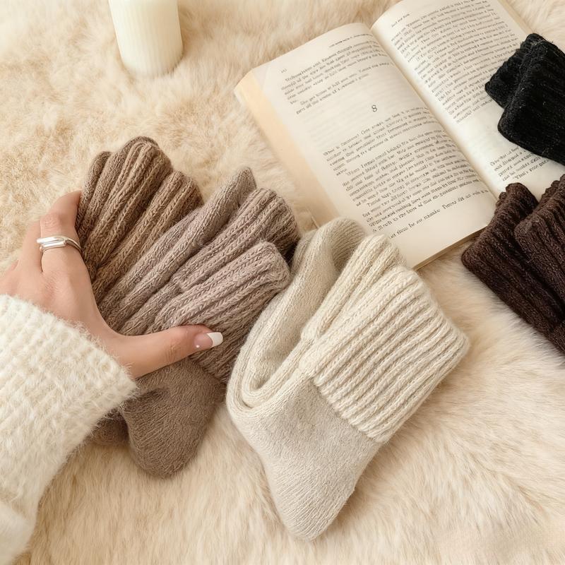 5/10/15/20 Pairs Women's Solid Mid-calf Socks, Casual Soft Comfy Minimalist Warm Socks for Fall & Winter Women's Socks for Daily Wear