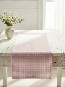 Pink Gingham Table Runner cute cottagecore scallop edge country softcottage