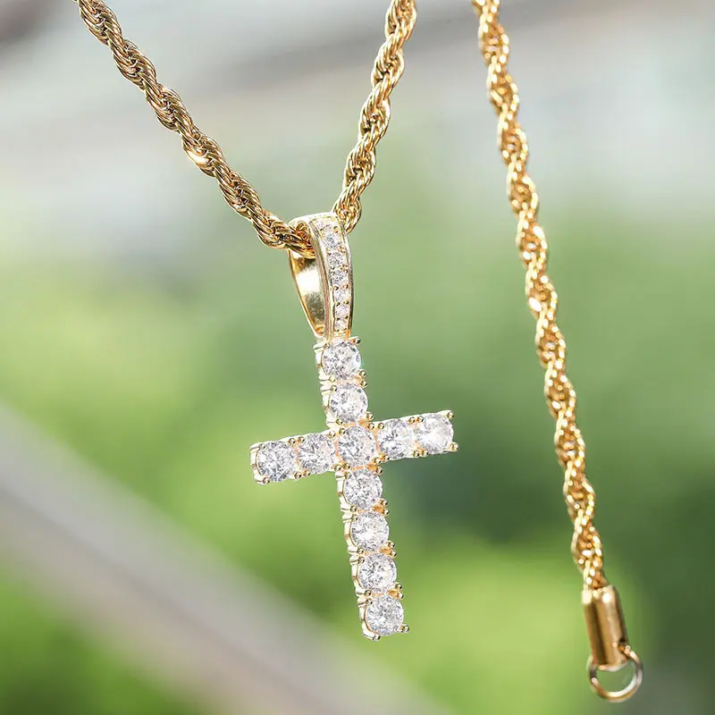 (gold) cross+Fried Dough Twists chain 60