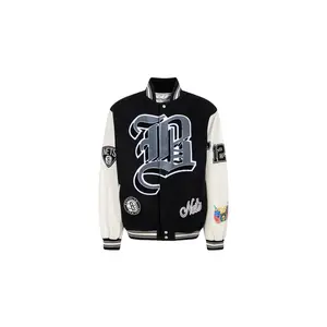 Brooklyn Nets Wool/Leather Jacket "Old English “Brooklyn”" NBA 102 BRK