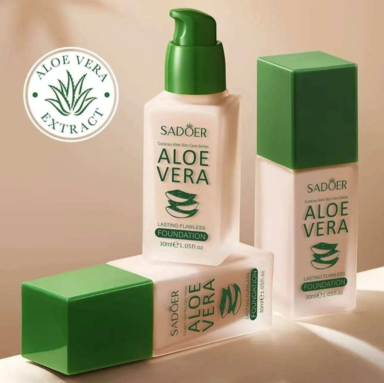 Aloe Vera Liquid Foundation, Hydrating Lightweight Buildable Coverage for a Flawless Base & Even Skin Tone, Long-Lasting Pore Concealer in Natural & Ivory Shades, Natural Shades, Smoothing, Youth, 01# Natural Color