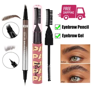 Brow Pencil & Gel Kit Fine Tip Pencil + Clear Setting Gel Creates Defined Hair Strokes No Smudge All-Day Wear Daily Commute Tool