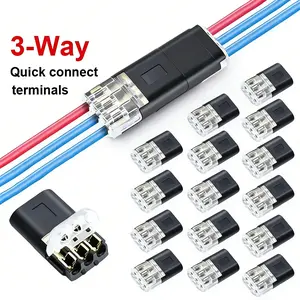 3 Pin Triple-Wire Led Light Strip Connectors Plug-in Connector, Low Voltage Wire Connector with Locking Buckle, Fast Connect Plugs for Strip Lights, Lead strip automotive wiring electricity Power Distribution Secure -YY