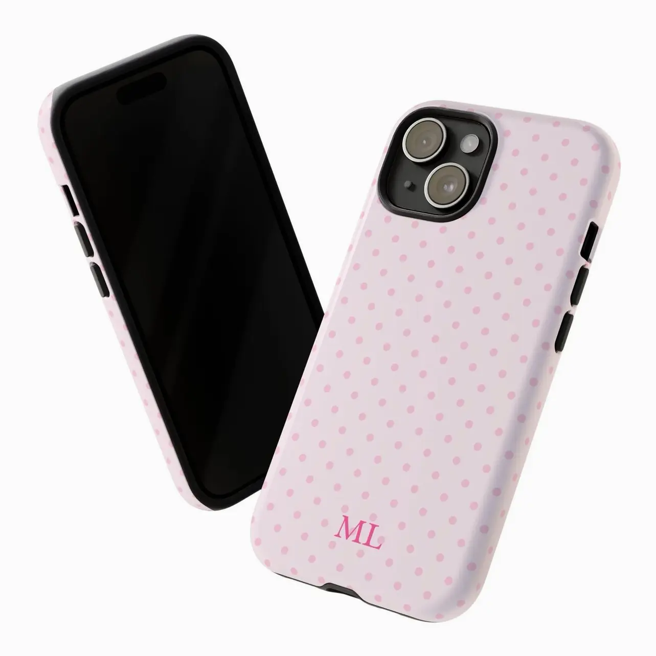 Custom Initial Pink Polka Dot Phone Case, Personalized Monogram iPhone Cover, Trendy Name Protective Tough Galaxy Case, Preppy Phone Case - TikTok Shop Custom Initial Pink Polka Dot Phone Case, Personalized Monogram iPhone Cover, Trendy Name Protective Tough Galaxy Case, Preppy Phone Case - TikTok Shop