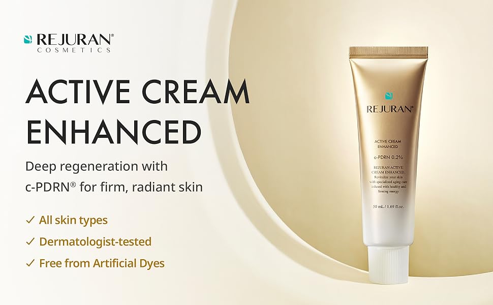 REJURAN Active Cream Enhanced, DOT c-PDRN – Deep Rejuvenation Salmon DNA PDRN Face Moisturizer for Collagen Boosting, Skin Elasticity, Firming, and Lifting. Korean Skincare. (1.69 fl oz)