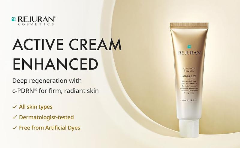 REJURAN Active Cream Enhanced, DOT c-PDRN – Deep Rejuvenation Salmon DNA PDRN Face Moisturizer for Collagen Boosting, Skin Elasticity, Firming, and Lifting. Korean Skincare. (1.69 fl oz)