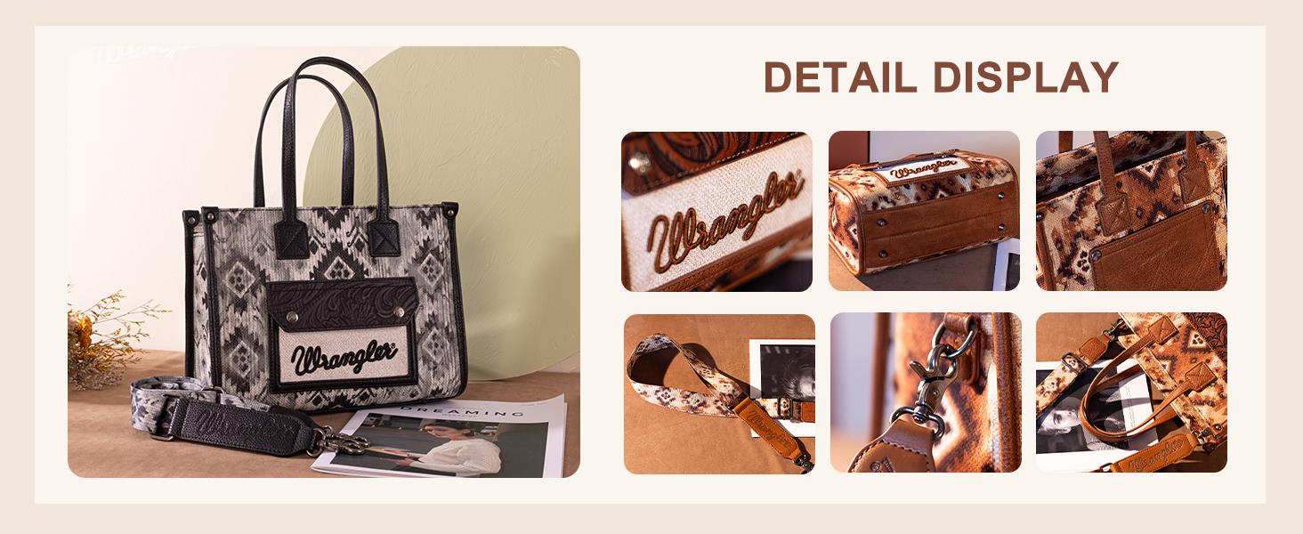 Wrangler Aztec Tote Bag for Women Western Purses and Handbags