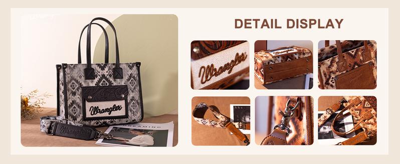 Wrangler Aztec Tote Bag for Women Western Purses and Handbags