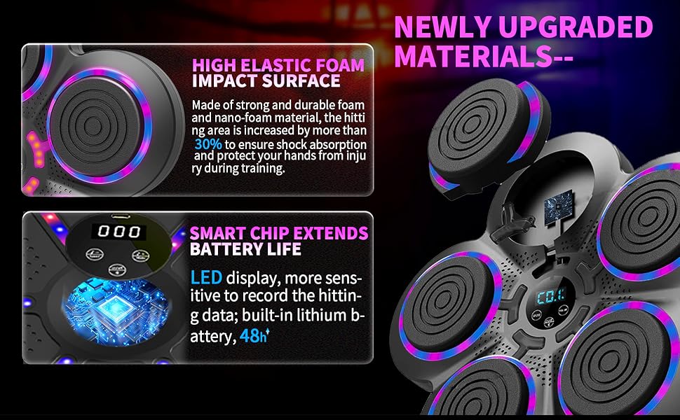 Music Boxing Machine With Boxing Gloves, Smart Bluetooth Boxing Trainer, Boxing Wall Mount Machine for Adults Kids, Electronic Boxing Target Fitness For Home Office Gym