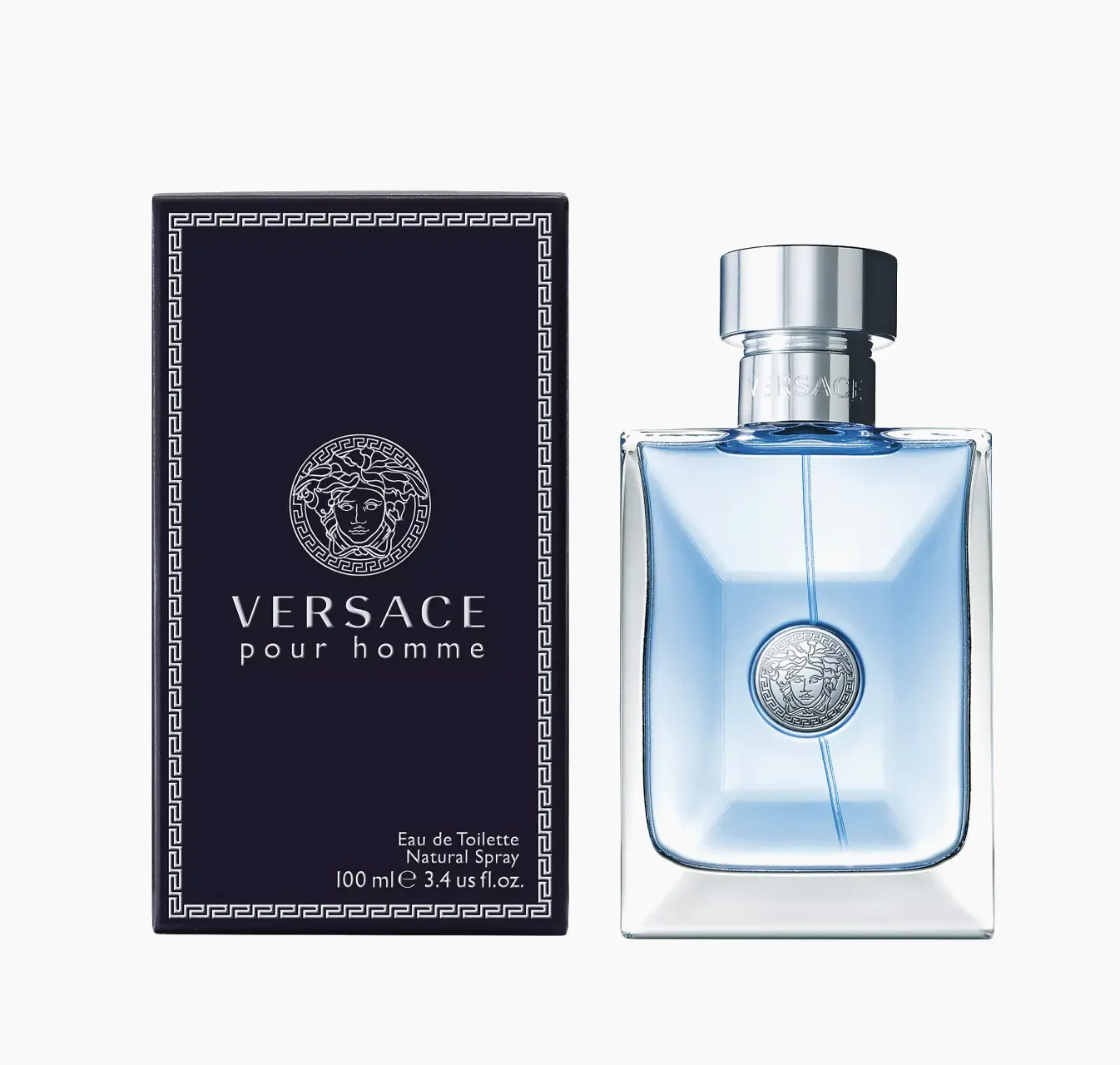 Versace Pour Homme Eau de Toilette for Men - 3.4 oz (100 ml) Fresh Citrus, Aromatic Fragrance with Amber Musk, Rose, Bright Energy Opening, Modern Masculinity, Office to Evening Wear