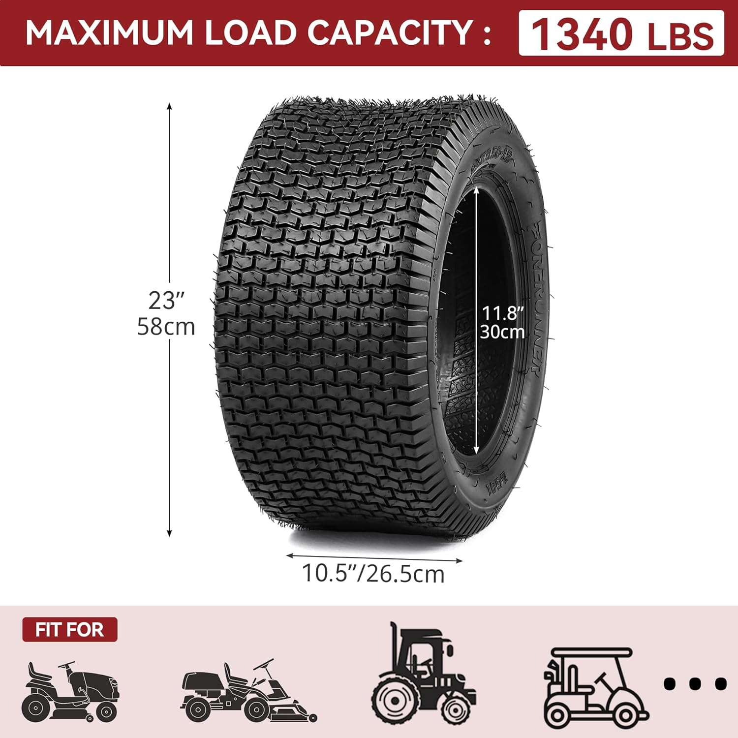 YITAMOTOR 22x9.5-12 Lawn Mower Tires, Suitable for Lawnmowers, Motorcycles, Garden Tractors, Golf Carts, and Farm Equipment, 4Ply, Set of 2