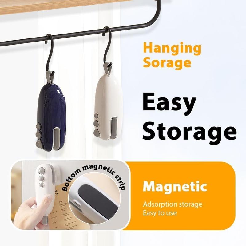 Mini Bag Sealer with Cutter Rechargeable Handheld Heat Sealer Magnetic Portable Bag Sealing Machine for Keeping Food Fresh Snacks Crispy No Warm Up Needed Hidden Blade Safe for Kids