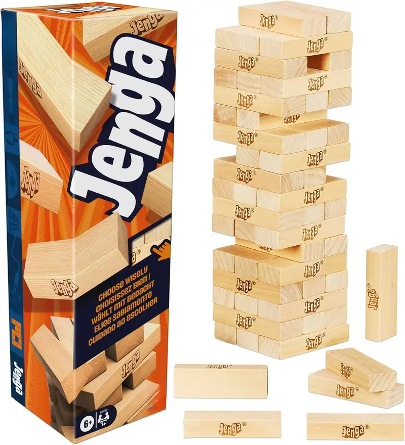 Jenga Game| Digital Die for 6 More Ways to Play| Original Wood Block Game| Stacking Tower| 1+ Players| Party Games
