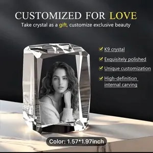 Custom Photo Engraved Crystal Gift - High-Quality Glass Rectangular Keepsake with Personalized Family Memories for Christmas, Valentine's, Mother's Day, Graduation - Unique Home Decor & Anniversary Present for Couples, Parents, Graduates, Classic Style, T