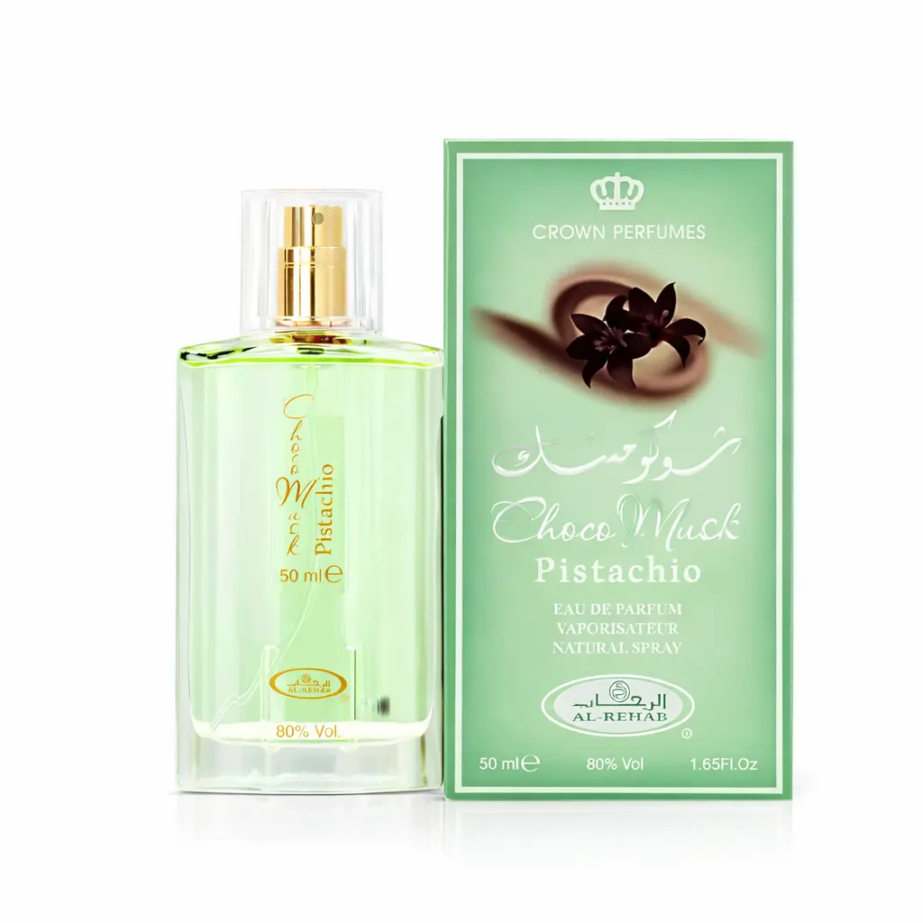 al rehab Pistachio Choco Musk Eau De Parfum, Single Item Fragrance for Adults with Pistachio, Chocolate, and Musk Notes, 1.65 fl oz / 50ml