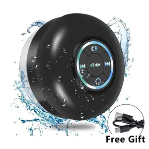 Mini Bluetooth Shower Speaker, IPX4 Waterproof with LED Light, Rechargeable Hands-Free Speaker for Beach & Home