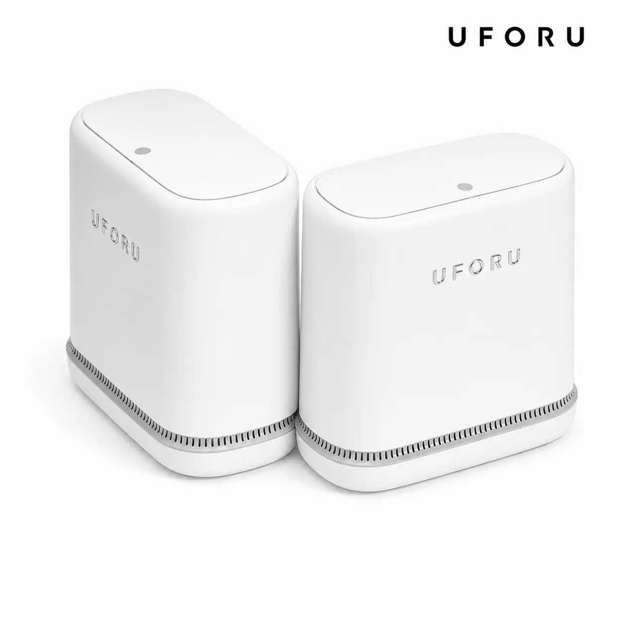 UFORU Touchless Automatic Trash Can - Minimalist Modern Durable ABS Plastic Household Narrow Bin, Thick Double-Bin Odor Seal, 1-Touch Lid Opening, Air Pressure Adsorption, Adhesive Bags Compatible for Kitchens, Bathrooms