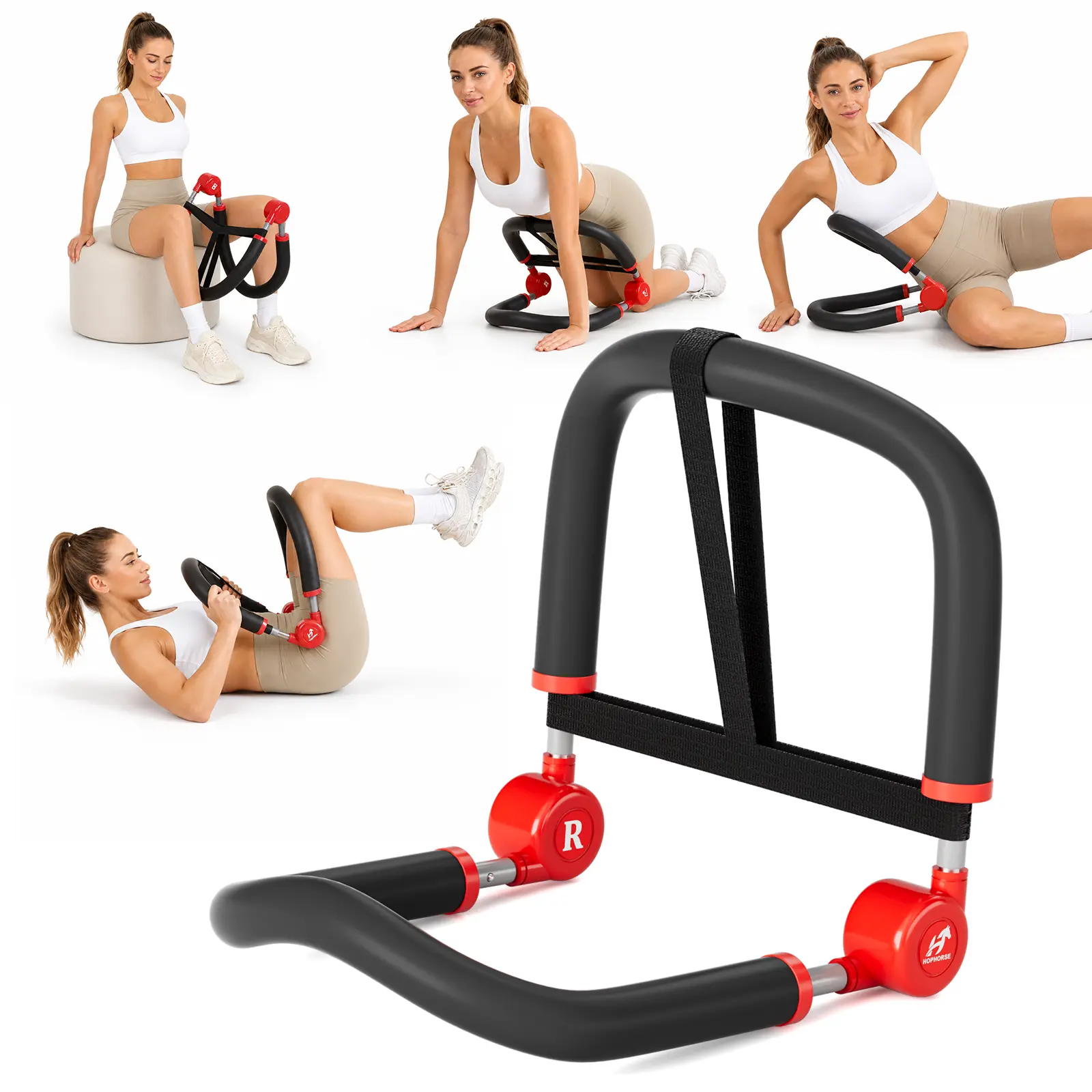 HOPHORSE 10-in-1 Adjustable Abdominal Trainer, Compact Exercise Equipment for Home Gym, Beginner-Friendly with 3 Resistance Levels for Core & Full Body Workout, Abdominal Workout Gear, Adjustable Abdominal Machine
