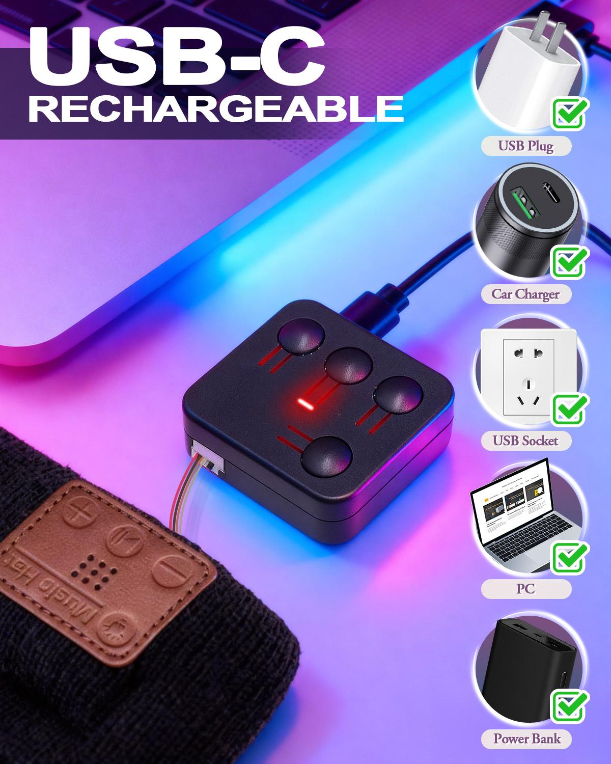 Unisex Beanie with RGB Light & Bluetooth, USB Rechargeable Caps, Christmas Gifts for Men Women Father