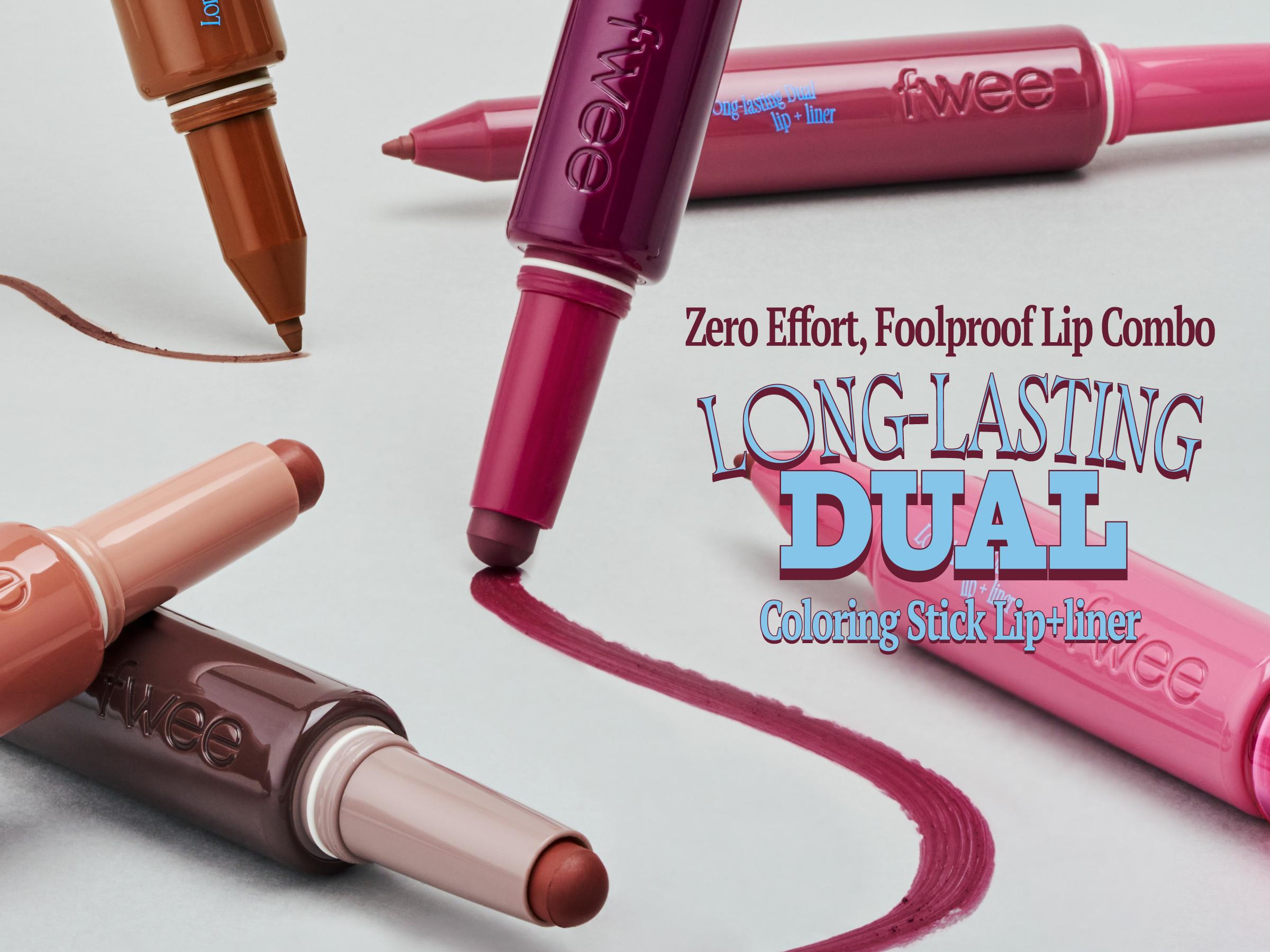 fwee LONG-LASTING DUAL COLORING STICK LIP + LINER | Lip Stick + Lip Liner | 1.2g