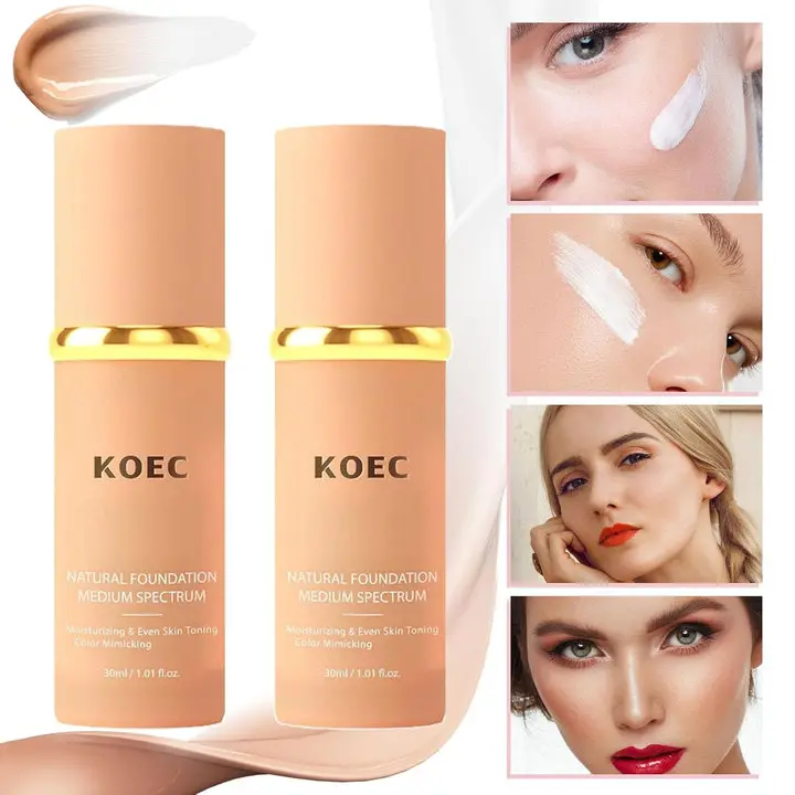 KOEC Foundation 4 in1-Medium Spectrum, Bio Foundation 4 in 1- Light Spectrum, Natural Foundation, Solar Light Spectrum, Color Changing Concealer make-up