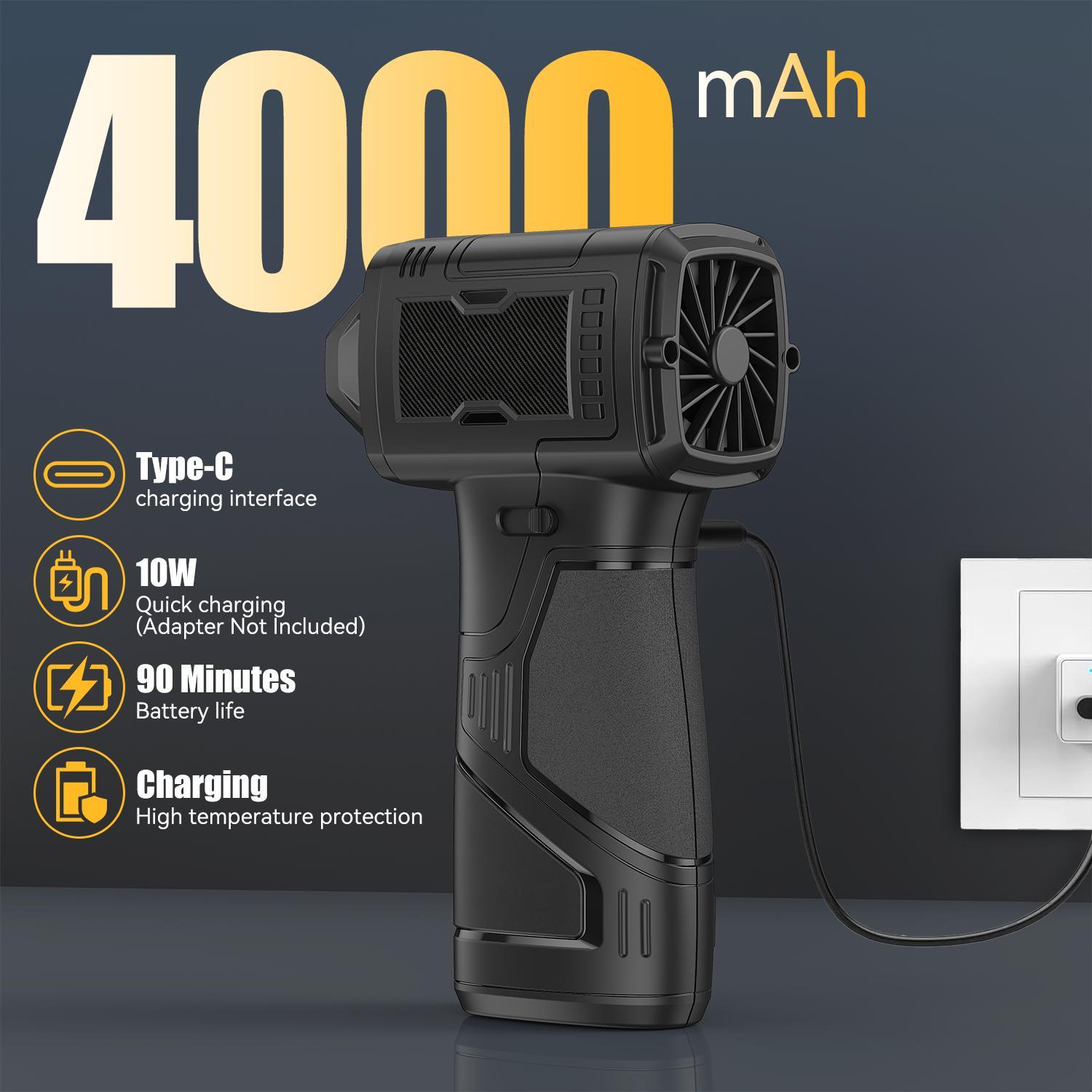 Compresssed Air duster Cordless Leaf Blower Violent Turbo Fan,USB Rechargeable Handheld Cooling Turbo,Portable Waist Fan