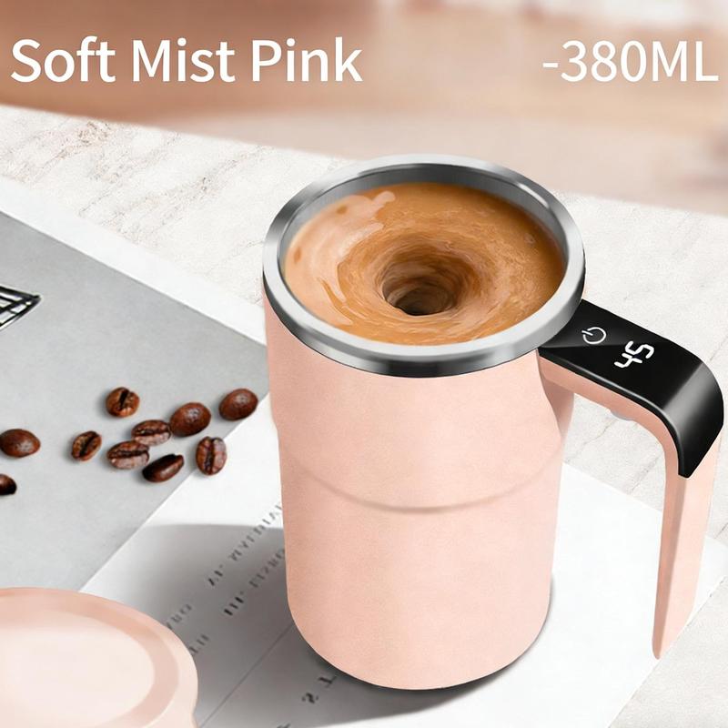 Smart Auto Stirring Mug USB Rechargeable 304 Stainless Steel Temperature Display Self Stirring Coffee Milk Cup for Home Kitchen