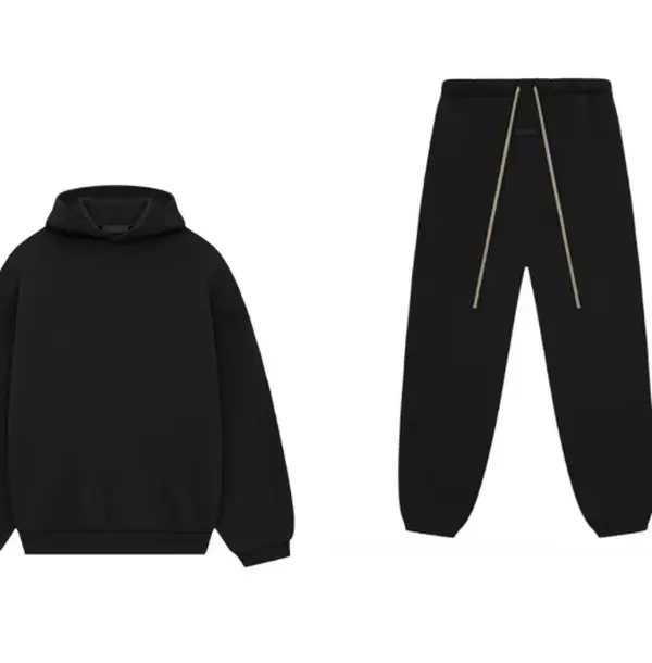 Men's 2-Piece Longsleeves Simple Casual Matching Set - Classic Black Hoodie, Everyday Versatile Menswear Clothing Set Sweatsuits Set Style Set Track Set Beige Plain Chainsaw