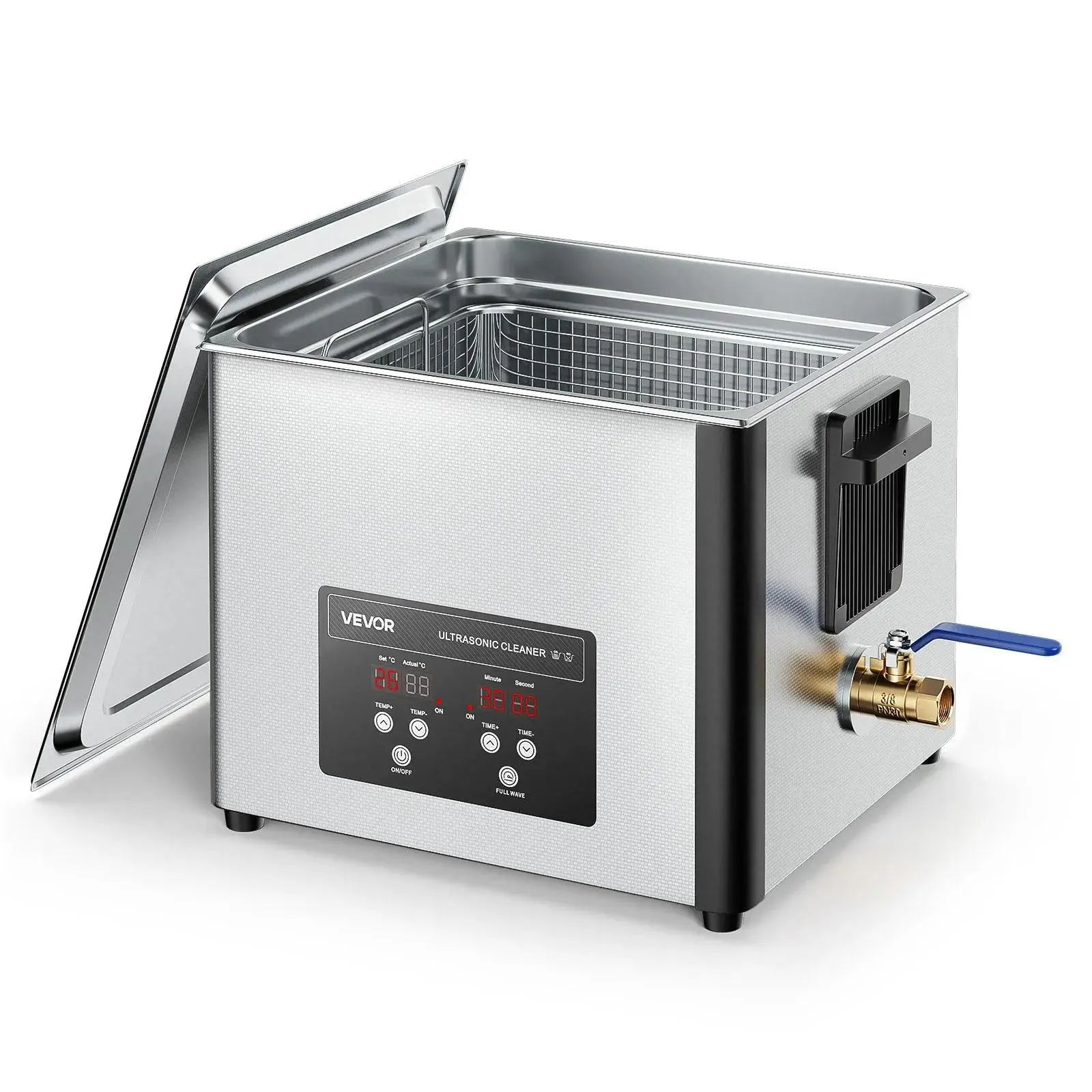 【FathersDayGift】VEVOR 15L Ultrasonic Cleaner, Professional Ultrasonic Cleaner Machine with Cleaning Basket & Digital Display, 240W Stainless Steel 40kHz Industrial Cleaning Machine for Parts, Carburetors, Instruments