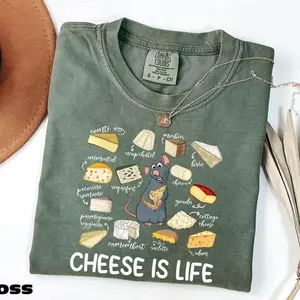 Comfort Colors Ratatouille Cheese Is Life Vintage T-shirt Little Chef Remy Cheese Lover Family Vacation Retro Tshirt Gift Idea