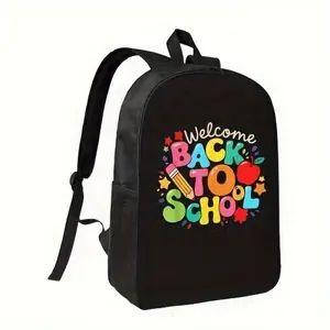 Welcome Back to School" Colorful Backpack with Adjustable Straps - Lightweight, Durable Polyester, Multiple Compartments for School, College, and Outdoor Use, Backpack for School, For Teenager