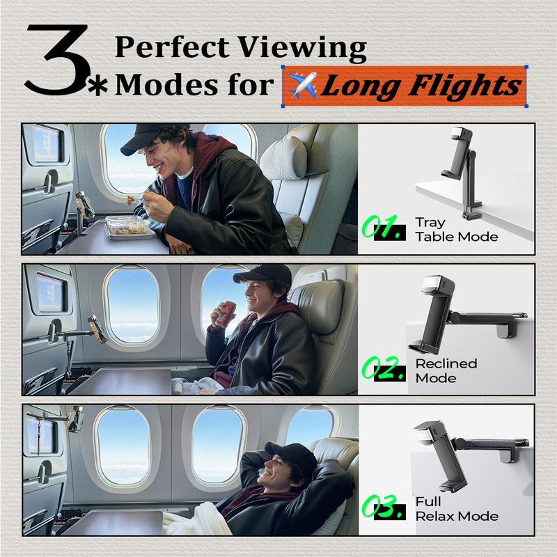 Lisen phone stand foldable travel stand with beauty light, 360-degree rotation axis, fixed bracket and lanyard, suitable for desks, airplanes, suitcases, cruise ships and outdoor use