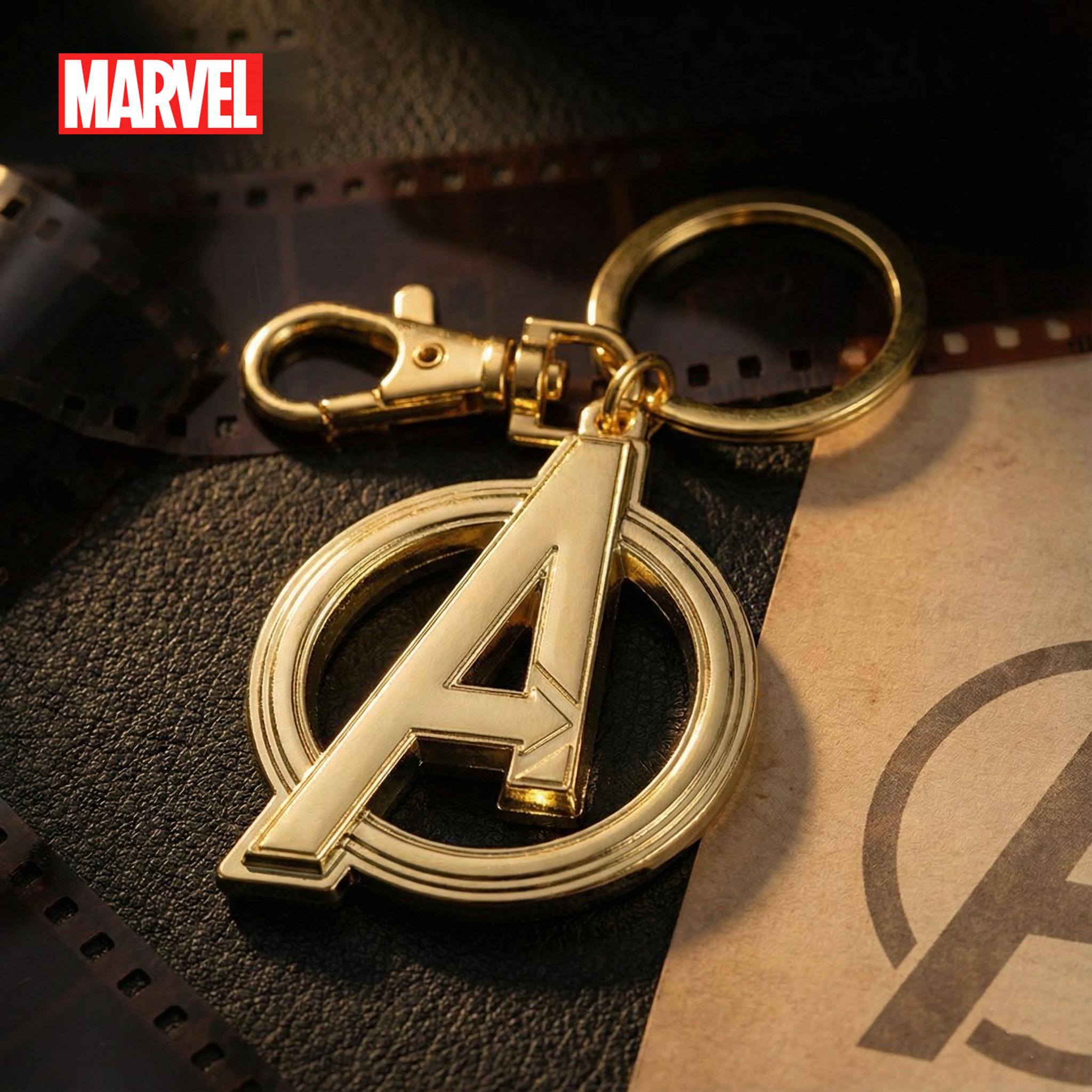 Marvel Avengers Officially licensed 3D Metal Keychain 1PC - Thor's Hammer, Captain America Shield & Avengers Logo - Zinc Alloy Bag Charm & Collectible Gift