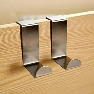 5pcs Stainless Steel Door Hook,No Drilling BathroomOrganizer 40lbs Load Capacity Towels Hook ToiletriesStorage Rack