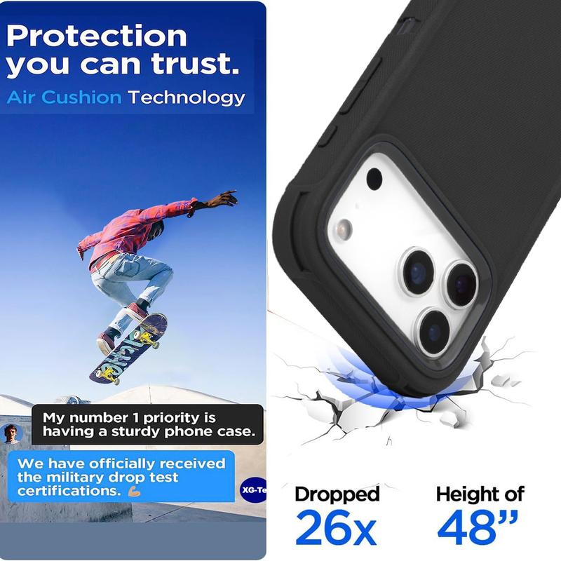 For iPhone 17 Air 16 15 Pro Max 14 13 12 11 Xr Xs Phone Case Heavy Duty Shockproof Rugged Cover Phone Accessories Handheld Smartphone Protection