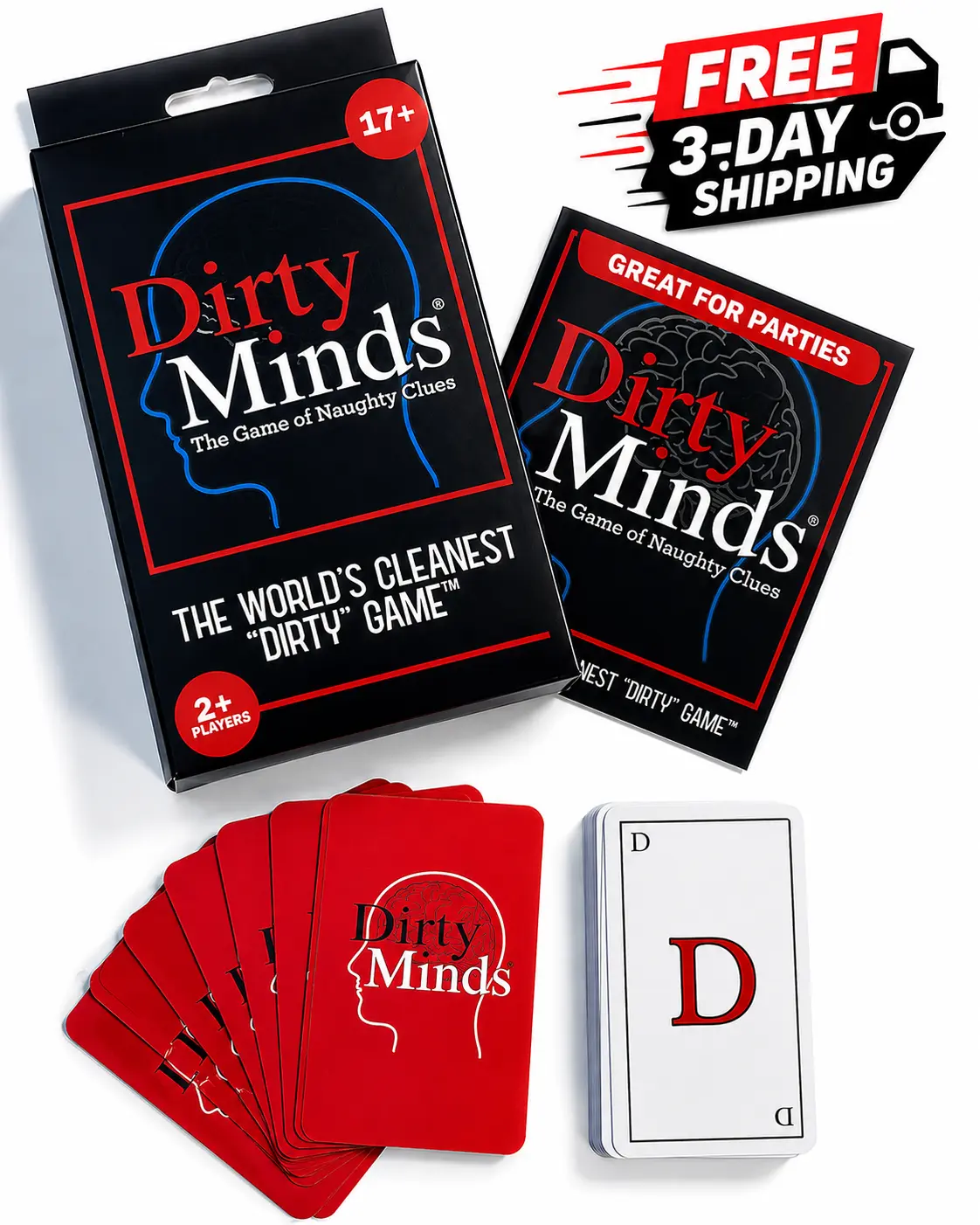 Dirty Minds Card Game – Fun Party Guessing Game, Family & Friends Game Night, Travel Size Conversation Card Game, 2+ Players