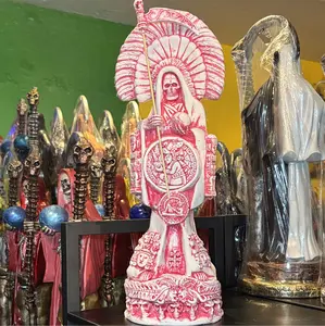 Santa Muerte statue Aztec Red/Pink 16 inch charged