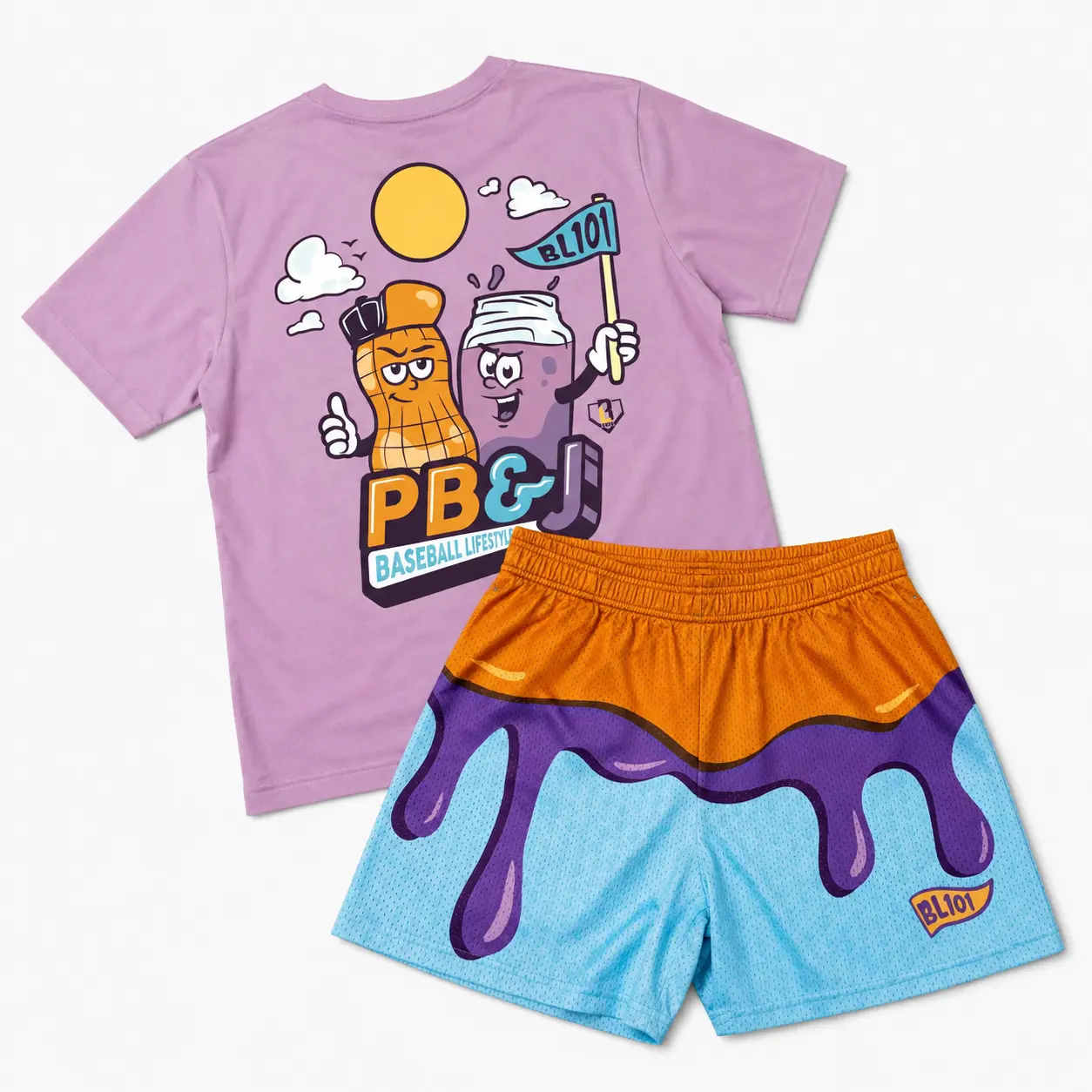 Perfect Pair Tee & Short, Baseball Lifestyle 101 Set Outfit For Youth– Matching Baseball Streetwear Outfit, Youth & Adult Sizes, Colorful Game Day Set