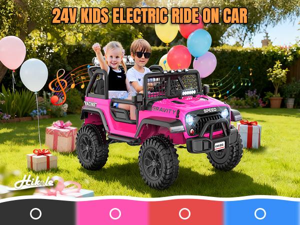 Hikole 24V Electric Ride On Car for Kids – 1/2 Seater, Remote Control, LED Lights, Bluetooth & Music,Christmas Gifts Hikole 24V Electric Ride On Car for Kids – 1/2 Seater, Remote Control, LED Lights, Bluetooth & Music,Christmas Gifts