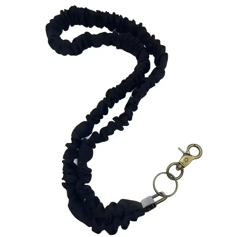 Fashionable Colorful Pleated Elastic Teacher Lanyard, Multifunctional ID Card and Phone Chain, Elegant & Cute Necklace Strap with Safety Buckle