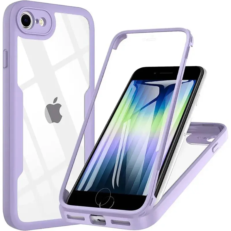 360-Degree Full Body Double-Side Screen Protector Casing, Heavy Duty Protection TPU Plastic Shockproof Single Unit Smartphone Cover for iPhone 17 Air/17/16E/16/15/14/13/12 Pro Max Plus, Easy-Remove