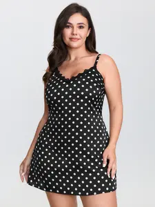 【Summer Turn-Up】【Sexy polka dots】Bloomchic Polka Dots Lace Trim Sleep Dress 2026 Summer Pick for Mother's Day